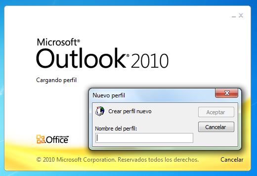 Inicio configuración Outlook
