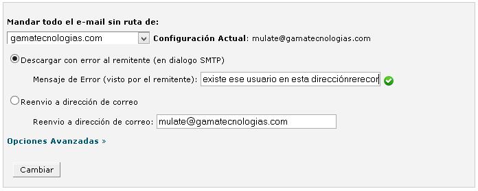 Direccion por defecto Direccion por defecto